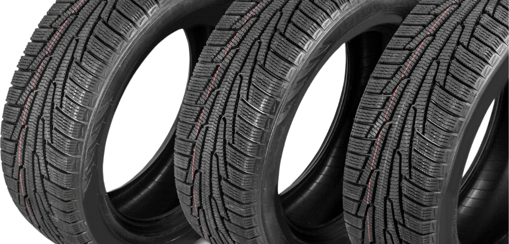 Group of tires lined up