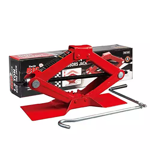 Steel Scissor Lift Jack Kit, 1.5 Ton (3,000 lb) Capacity